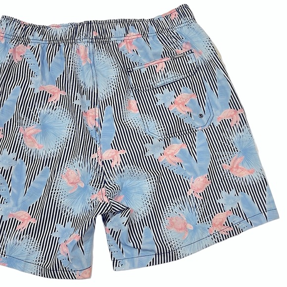 Vintage Summer Swim Shorts Tropical Turtle Print - Picture 8 of 12